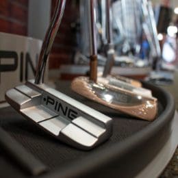 golf clubs in golf shop